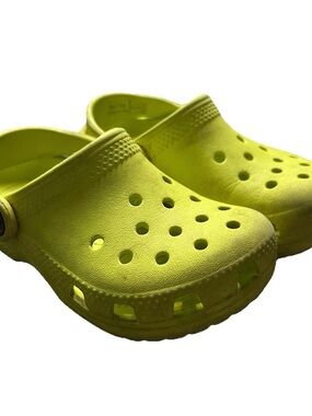 Toddler Crocs Yellow Green Clogs Water Shoes Size 8